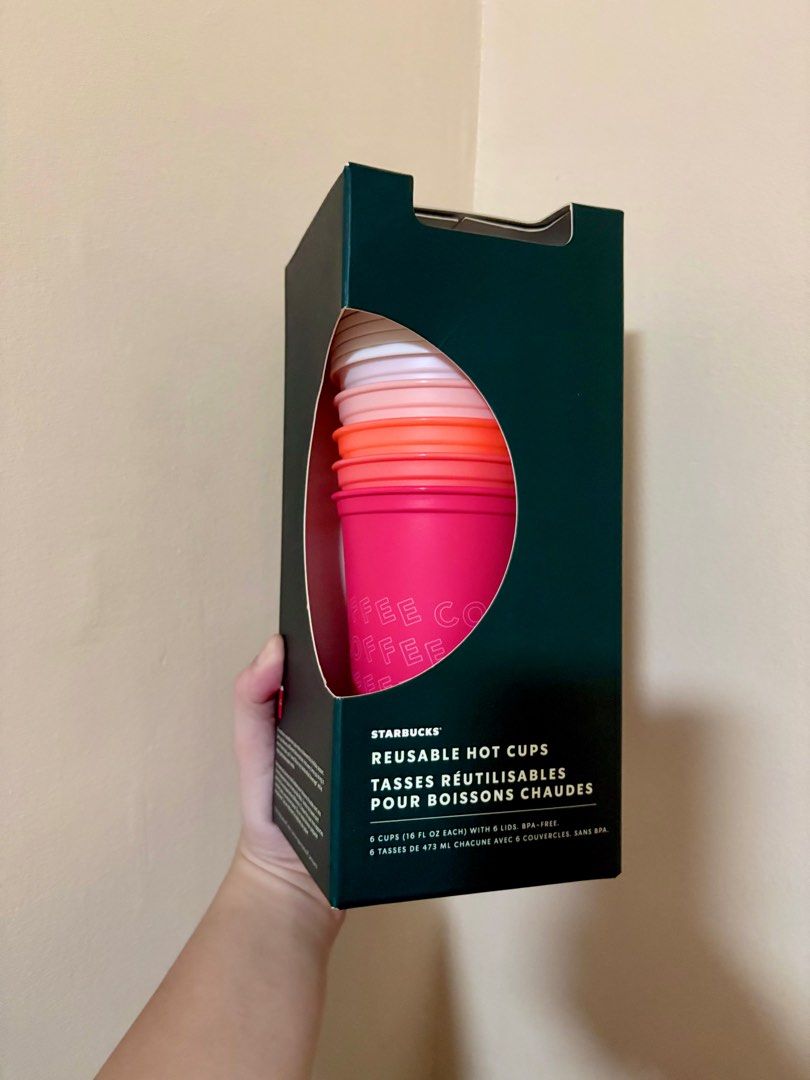 ORIGINAL SEALED Starbucks Reusable Cups (Category: Water Bottles & Tumblers) located in Las Pinas. Submitted by anatrc (Listing ID 1386948610, Image 1). Description: 6 pieces.