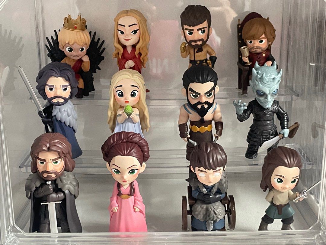 [POP MART] Game of Thrones (Category: Designer & Blind Box Toys) located in Leyte. Submitted by gabeeyow (Listing ID 1387178654, Image 1). Description: [POP MART] Game of Thrones ‼️ SOLD AS SET ONLY ‼️ * Complete with boxes and motherbox * Acrylic case not included RFS: Lost sparks.