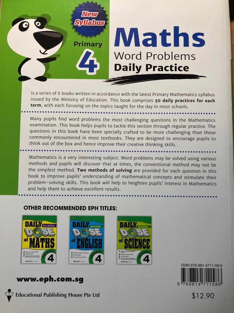 Primary 4 Maths Word Problems Daily Practice Workbook, Hobbies & Toys ...