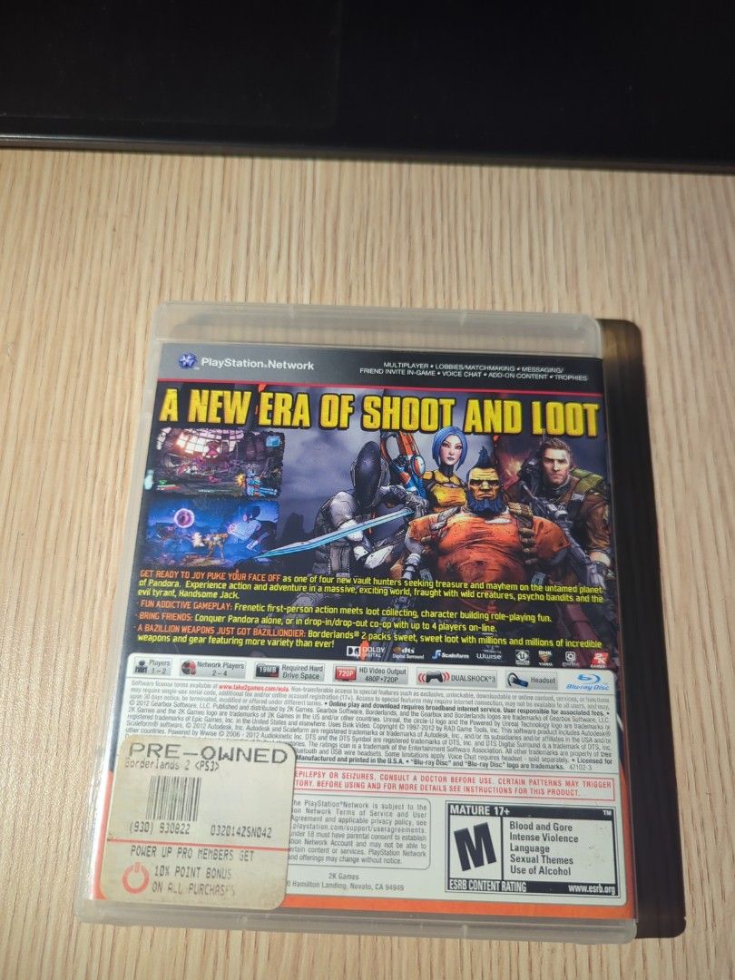 PS3 BORDERLANDS 2 (Category: PlayStation) located in Manila. Submitted by chinarotgu30855 (Listing ID 1387301493, Image 3). Description: PS3 BORDERLANDS 2 Original/Authentic From USA Actual and Detailed Picture Posted Pick up at One Oasis Condominium Pasig City Or Delivery via Lalamove, LBC cod/cop FREE DELIVERY via jnt (Payment First Basis).