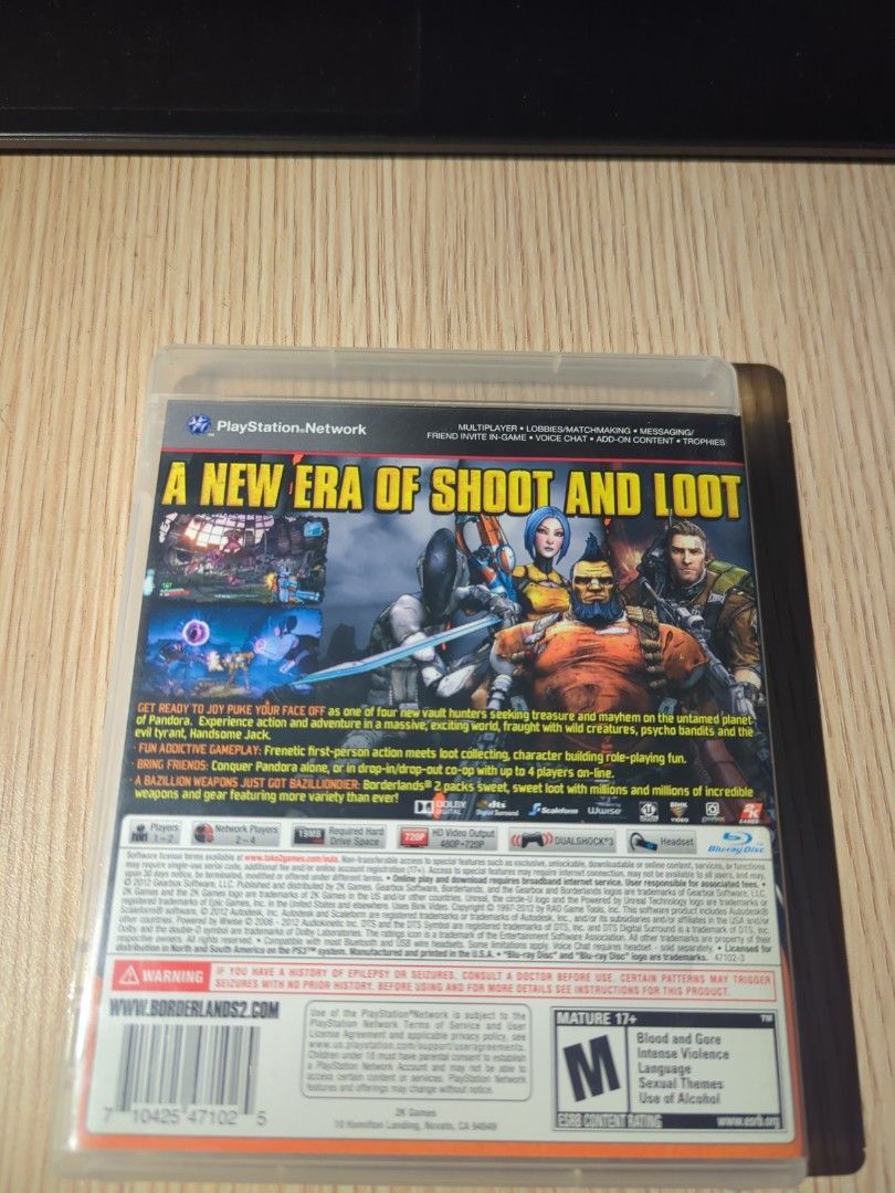 PS3 BORDERLANDS 2 (Category: PlayStation) located in Manila. Submitted by chinarotgu30855 (Listing ID 1387301899, Image 3). Description: PS3 BORDERLANDS 2 Original/Authentic From USA Actual and Detailed Picture Posted Pick up at One Oasis Condominium Pasig City Or Delivery via Lalamove, LBC cod/cop FREE DELIVERY via jnt (Payment First Basis).