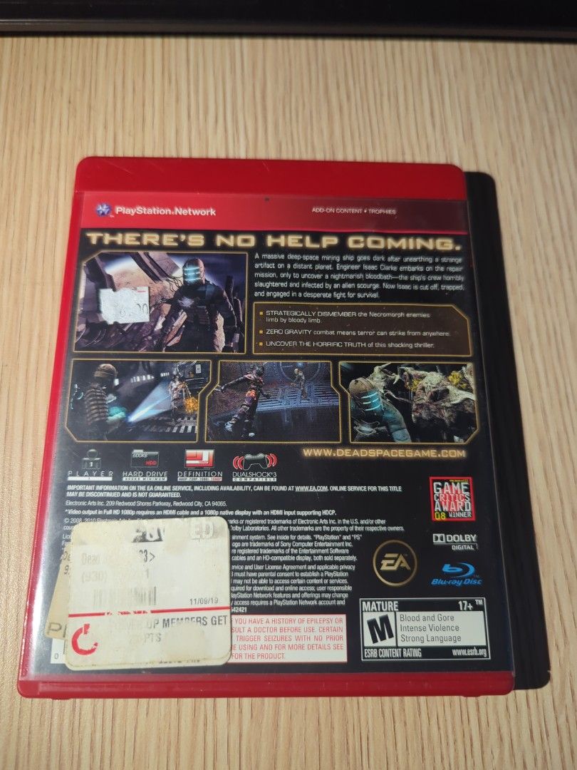 PS3 DEAD SPACE (Category: PlayStation) located in Manila. Submitted by chinarotgu30855 (Listing ID 1387301703, Image 3). Description: PS3 DEAD SPACE Original/Authentic From USA Actual and Detailed Picture Posted Pick up at One Oasis Condominium Pasig City Or Delivery via Lalamove, LBC cod/cop FREE DELIVERY via jnt (Payment First Basis).