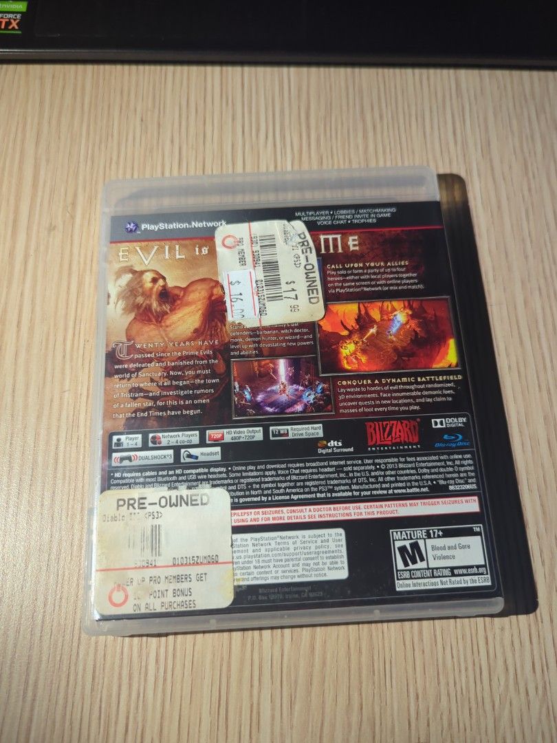 PS3 DIABLO (Category: PlayStation) located in Manila. Submitted by chinarotgu30855 (Listing ID 1387279884, Image 3). Description: PS3 DIABLO Original/Authentic From USA Actual and Detailed Picture Posted Pick up at One Oasis Condominium Pasig City Or Delivery via Lalamove, LBC cod/cop FREE DELIVERY via jnt (Payment First Basis).