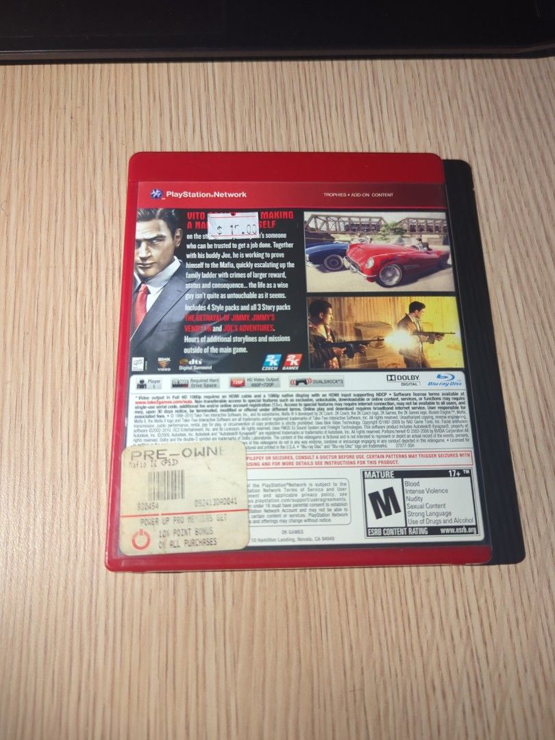 PS3 MAFIA 2 (Category: PlayStation) located in Manila. Submitted by chinarotgu30855 (Listing ID 1387279628, Image 3). Description: PS3 MAFIA 2 Original/Authentic From USA Actual and Detailed Picture Posted Pick up at One Oasis Condominium Pasig City Or Delivery via Lalamove, LBC cod/cop FREE DELIVERY via jnt (Payment First Basis).