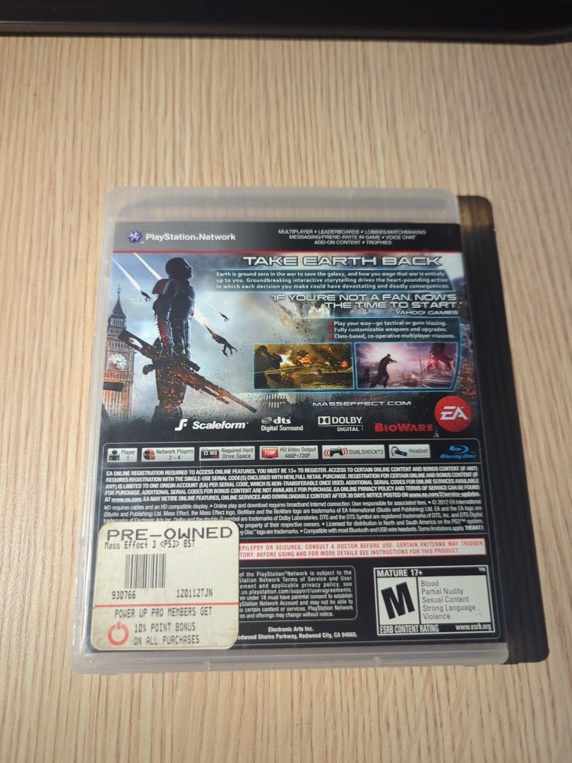 PS3 MASS EFFECT 3 (Category: PlayStation) located in Manila. Submitted by chinarotgu30855 (Listing ID 1387282789, Image 3). Description: PS3 MASS EFFECT 3 Original/Authentic From USA Actual and Detailed Picture Posted Pick up at One Oasis Condominium Pasig City Or Delivery via Lalamove, LBC cod/cop FREE DELIVERY via jnt (Payment First Basis).