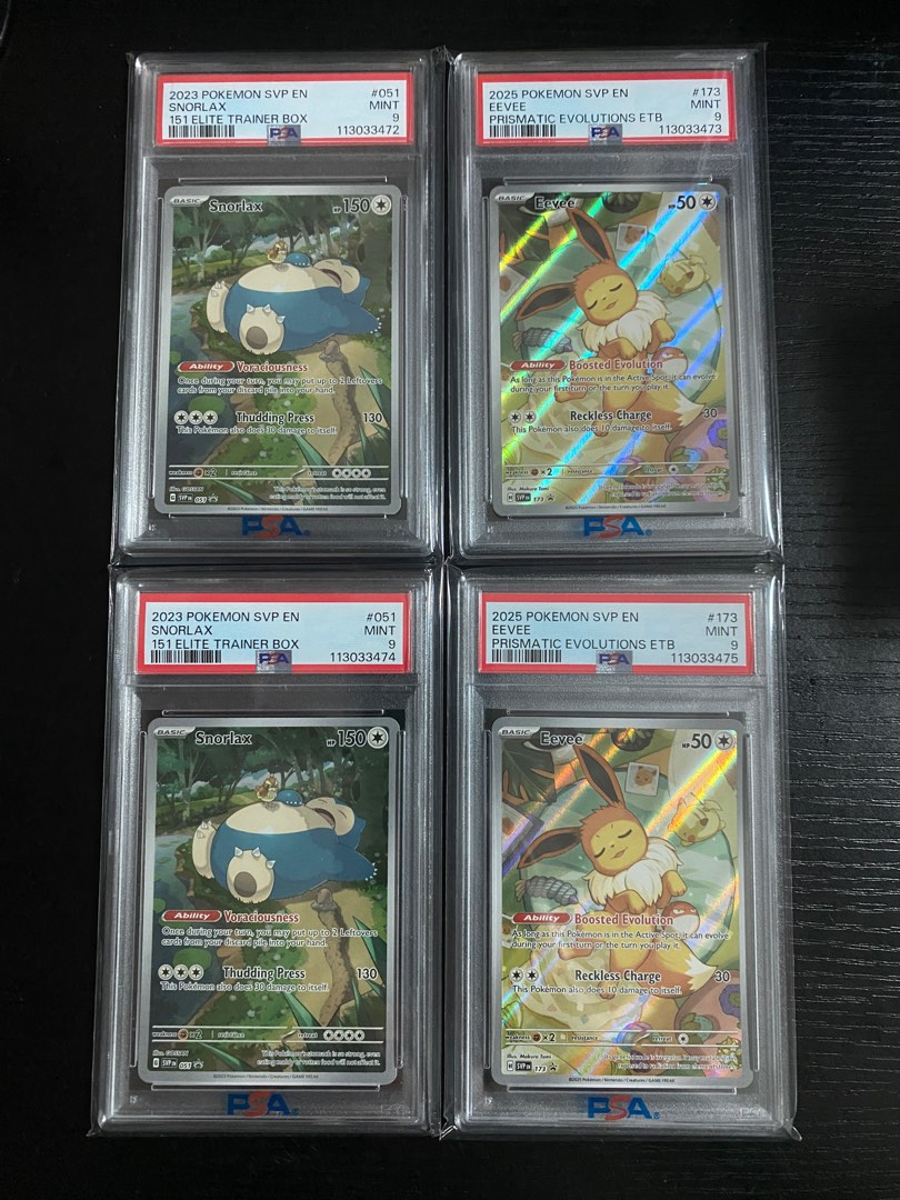 Psa Sequentials PSA 9 PSA9 Sequential Snorlax 151 Eevee Prismatic Evolution Evolutions ...