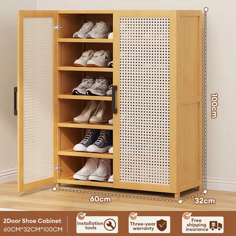 Rattan Wooden Shoe Cabinet | Wooden Bamboo Shoe Cabinet | Rattan Shoes ...