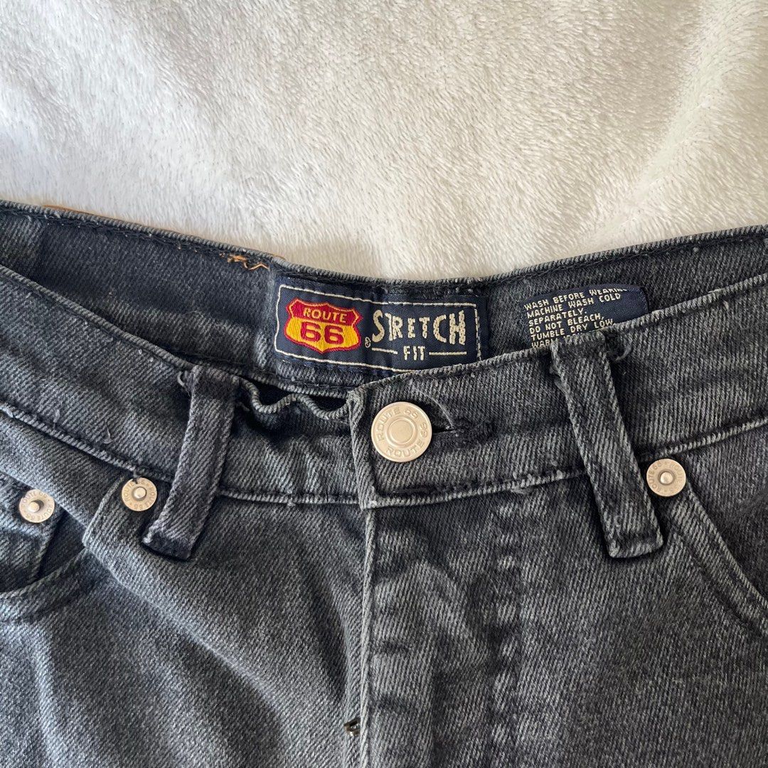 route 66 black denim shorts (Category: Shorts) located in Dasmarinas. Submitted by caitswardrobe (Listing ID 1387353738, Image 3). Description: waist: 26 length: 17 leg opening: 9.5 rfs: doesnt fit me anymore.