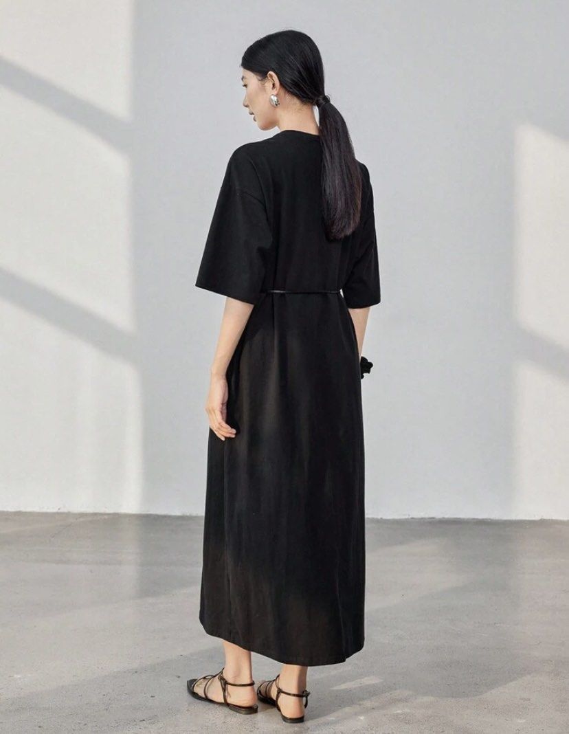 Shein Loose Dress Waist Drawstring (Category: Dresses) located in Marikina City. Submitted by getsnazzy7 (Listing ID 1387172588, Image 2). Description: 📍marikina used once can fit up to L price is negotiable delivery c/o buyer.