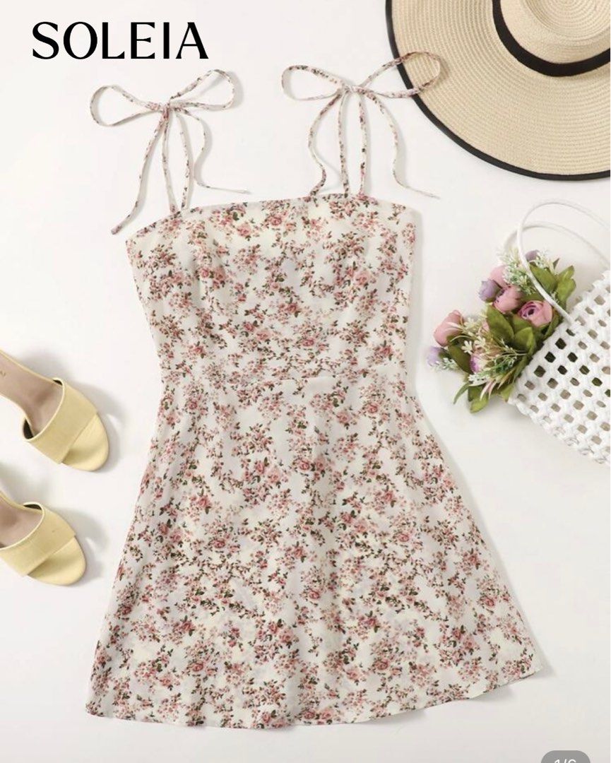 SHEIN white floral mini dress (Category: Dresses) located in Santa Rosa. Submitted by ihdstyles (Listing ID 1387276469, Image 1). Description: Size S Worn twice.