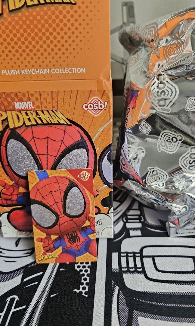Spider-man Cosbi Plush Keychain (Category: Plushies & Soft Toys) located in Bacoor. Submitted by gachabros1105 (Listing ID 1387244816, Image 1). Description: FOR SALE! Opened box, sealed foil with card Available designs: Spider-man -SOLD Venom 1k ea MOP: Gcash MOD: Lalamove, Grab, Flash, or LBC buyers expense(no same day delivery and meetup) Location: Bacoor, Cavite.
