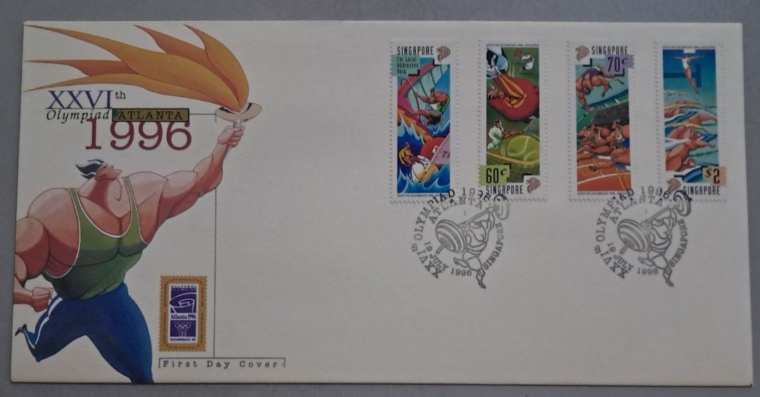 1996 Singapore Olympic First Day Cover Hobbies Toys Memorabilia
