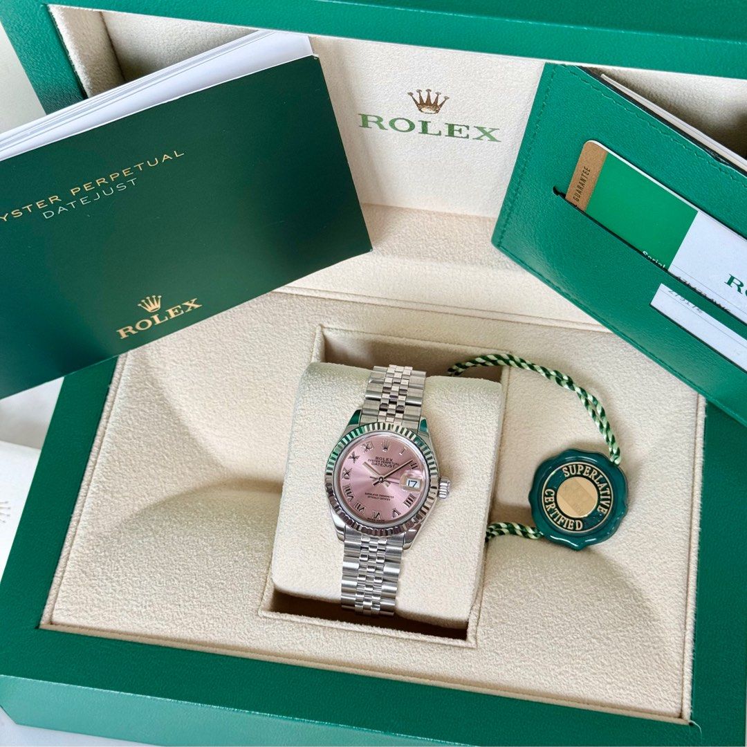 2020 Rolex Datejust 28 Pink Roman Dial Ref. 279174 (Category: Luxury Watches) located in San Juan City. Submitted by Horology_Hub_PH (Listing ID 1387447739, Image 3). Description: FOR SALE‼️ 2020 Rolex Datejust 28 Pink Roman Dial Ref. 279174 -9.7/10 Excellent Condition -Foreign AD (2020) -28mm case size -Cal 2236 Automatic Movement -Complete Set with Purchase Receipt Price: P520,000.00 Slightly Negotiable Open for viewing — Greenhills, San Juan C