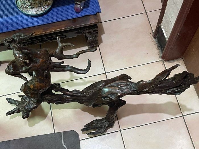 木製物 擺件 龍雕刻 骨董品 中國古美術 黑檀木雕龍擺件木頭實木質雕刻生肖龍中式客廳辦公室紅木工藝