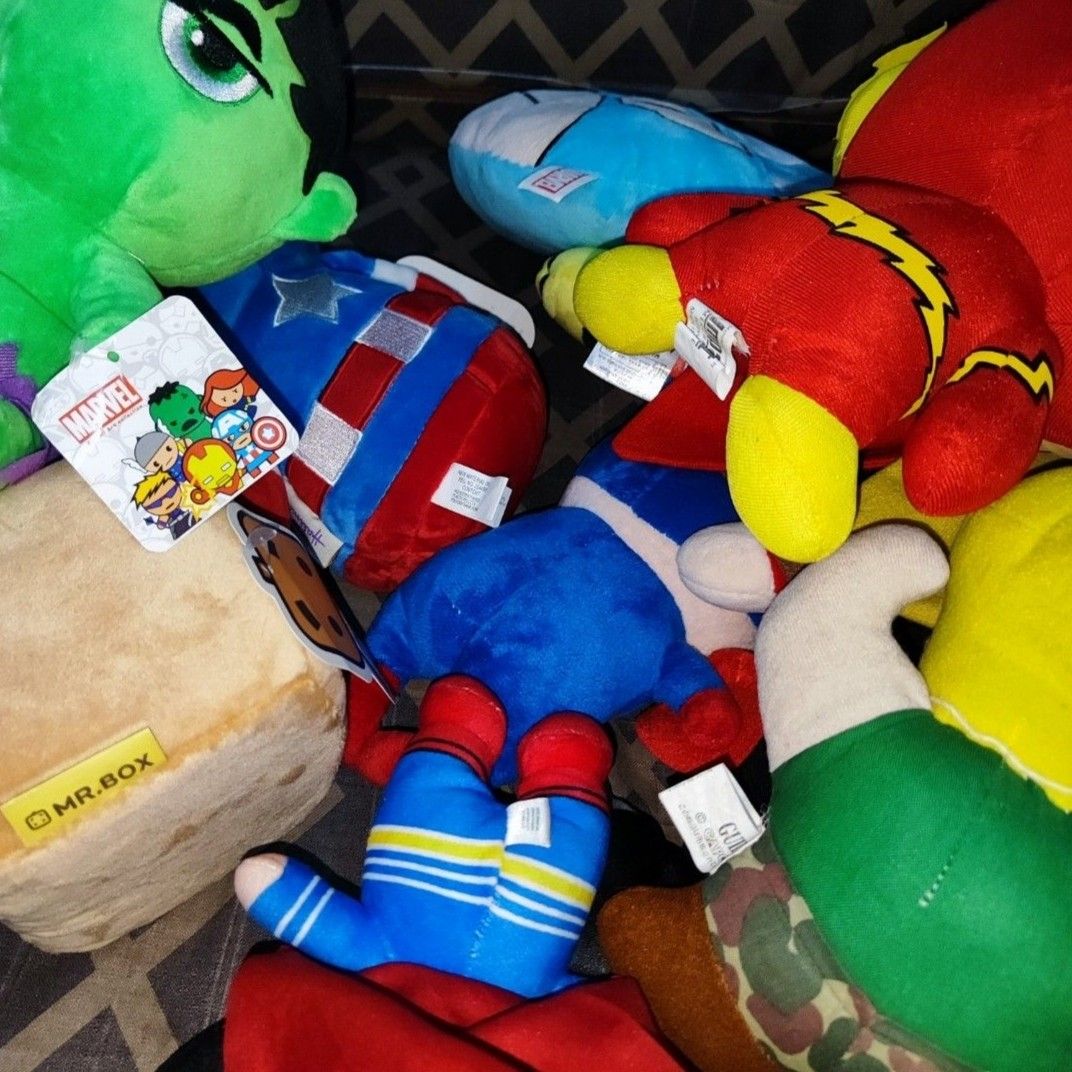 Bundle Marvels/DC Superheroes Plushie Toy. (Category: Plushies & Soft Toys) located in Quezon City. Submitted by understuffcollectibles (Listing ID 1387445023, Image 3). Description: 🎁 Perfect for Gifts. 👀 what you see is what you get •Batman •Superman •Hulk •Thor • Captain America •Flash •Streetfighter • Payment First / MOP GCASH •Good for Gift / Collection • Mixed Brandnew and Secondhand Plushies •With Tag and Papertag • Good as new but not a