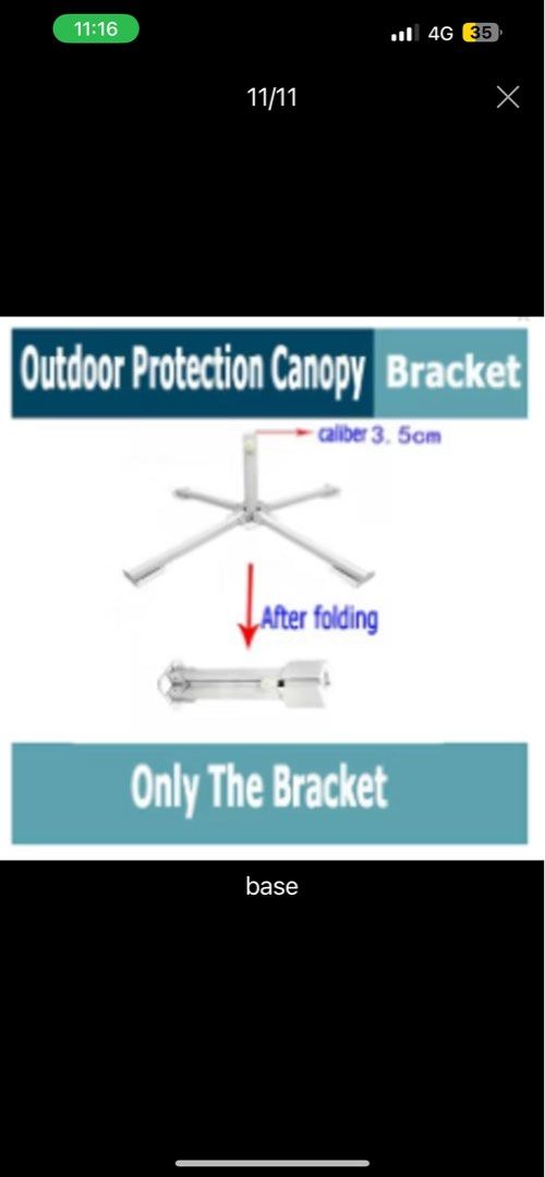 Canopy bracket (Category: Outdoor Furniture) located in Klang. Submitted by eyeda (Listing ID 1387377198, Image 1). Description: Extra purchase.