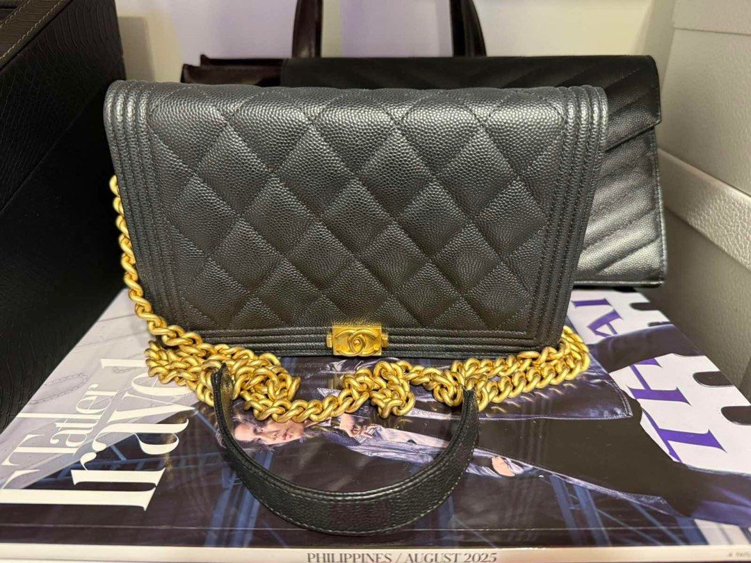 Chanel Le Boy Woc (Category: Luxury Bags & Wallets) located in Marikina City. Submitted by authenticluxe_ph (Listing ID 1387419972, Image 2). Description: Original/authentic (guaranteed) pristine condition seldom used Chanel Le Boy Woc Caviar leather purchased 2023 with box,dustbag,care cards.