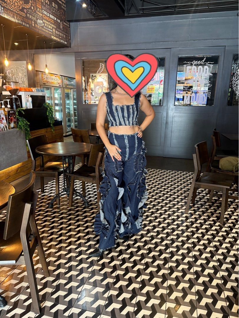 Rent/Sale: Denim Coords (Category: Sets or Coordinates) located in Bacoor. Submitted by lovedbyjaaaam (Listing ID 1387521743, Image 1). Description: -Custom made denim coords -Used once for a photoshoot -Fits S-M -Waist 27 ‼️Rental for 3 Days‼️ Rental Fee: 2,500 Cash Bond: 2,000 ‼️Sale‼️ Top: 3,500 Pants: 4,000 Both: 7,000 .