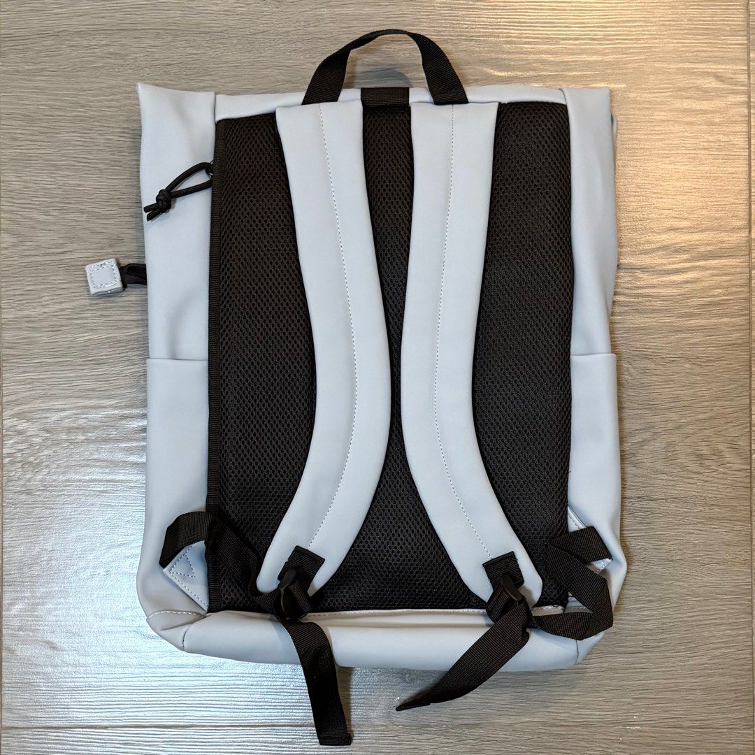 EELOS ROLLOVER RUCKSACK - POWDER BLUE • Laptop Backpack (Category: Luxury Bags & Wallets) located in Pandi. Submitted by prelovedforbabies (Listing ID 1387445823, Image 3). Description: 💕 Crafted from 100% vegan leather, this backpack is durable yet lightweight. Its buttery soft texture invites touch, while a waterproof finish ensures your essentials stay protected—rain or shine. Ready for wherever the day takes you. 💕 Material: 100% Vegan Leat