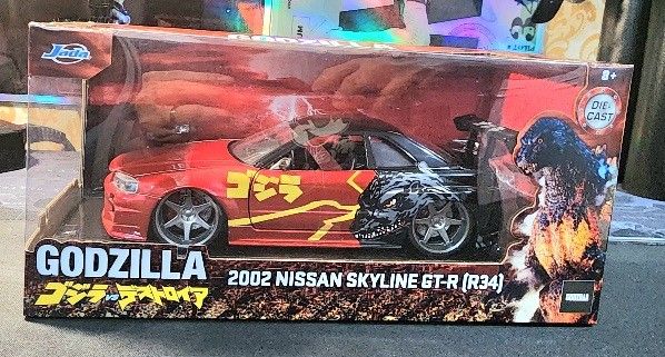 Godzilla 2002 Nissan Skylune GTR (Category: Vehicle & Diecast Models) located in Taguig. Submitted by selleremperor88 (Listing ID 1387529831, Image 1). Description: Brand Jada R34 Godzilla Die Cast not been open.