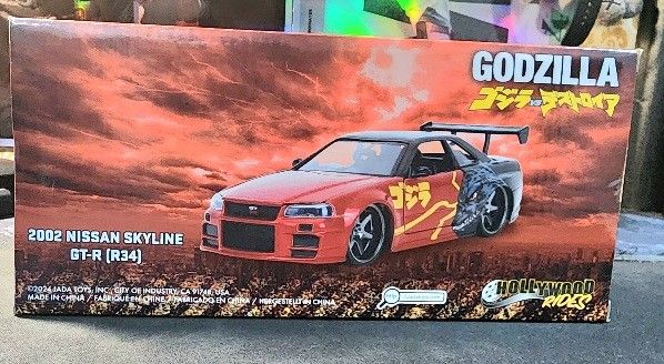 Godzilla 2002 Nissan Skylune GTR (Category: Vehicle & Diecast Models) located in Taguig. Submitted by selleremperor88 (Listing ID 1387529831, Image 2). Description: Brand Jada R34 Godzilla Die Cast not been open.