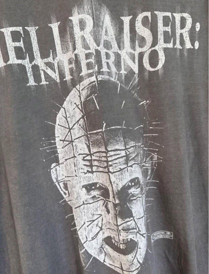 HELLRAISER INFERNO (Category: Tshirts & Polo Shirts ) located in Manila. Submitted by handpickedshirts (Listing ID 1387467314, Image 2). Description: Brand new, with backprint Faded to acidwashed light gray, faded prints - style Approx L29in W21in laid flat Best fits M/L frames.