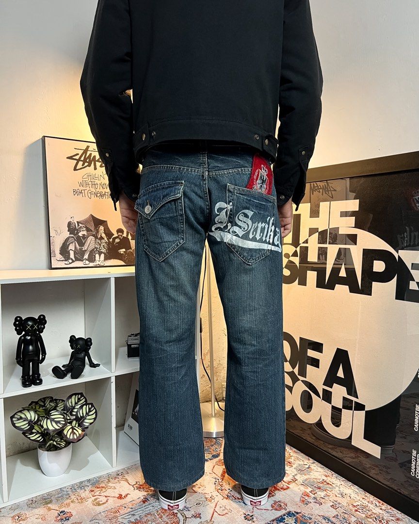 Jack Serika Motif Jeans, Fesyen Pria, Pakaian Bawahan di Carousell