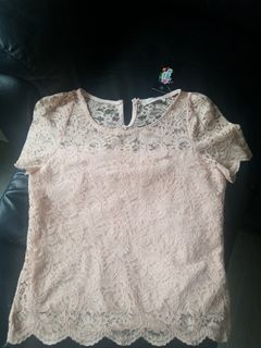 Lace Top 粉蝦肉色 蕾絲上衣S size64202274188803110