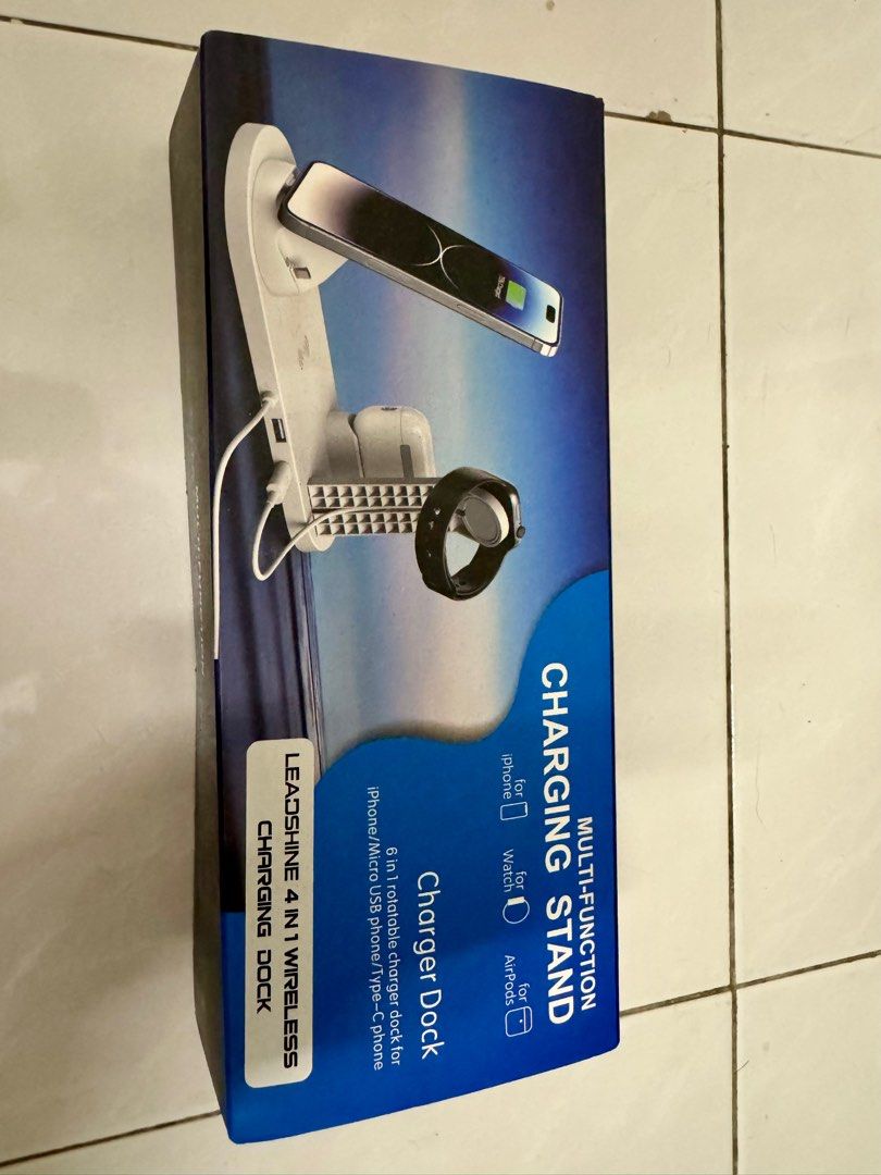 Leadshine multi function charging stand (Category: Chargers & Cables) located in Kuala Lumpur. Submitted by smkyn (Listing ID 1387494958, Image 3). Description: Leadshine multi function charging stand For iphone, iwatch and airpods Brand new. Not used at all. RM100 with free courier..