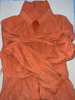 帶腰帶的微褐色粉紅橙色連衣裙64243380957442110