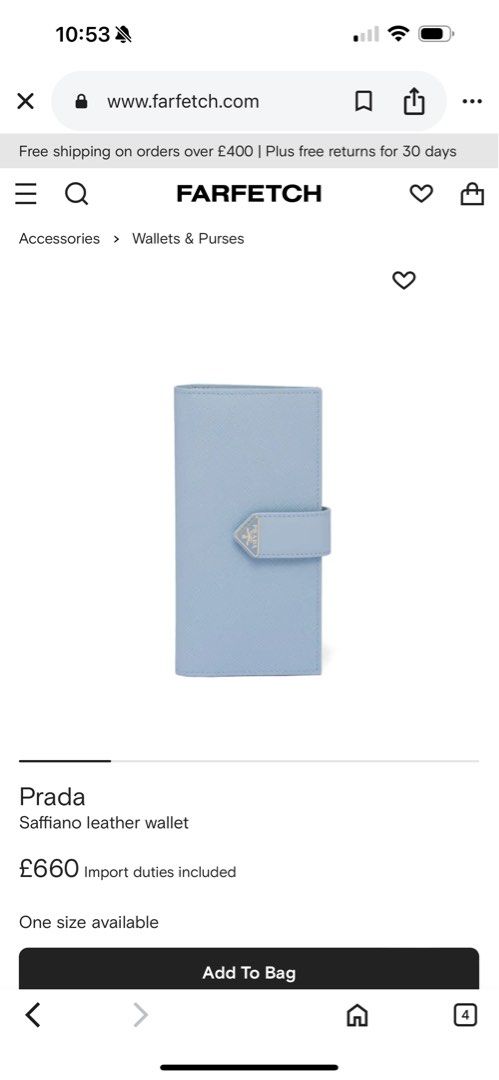 Prada Saffiano Leather Wallet Powder Blue (Category: Luxury Bags & Wallets) located in Quezon City. Submitted by katy2424 (Listing ID 1387508739, Image 3). Description: Prada Saffiano Leather Wallet Powder Blue.