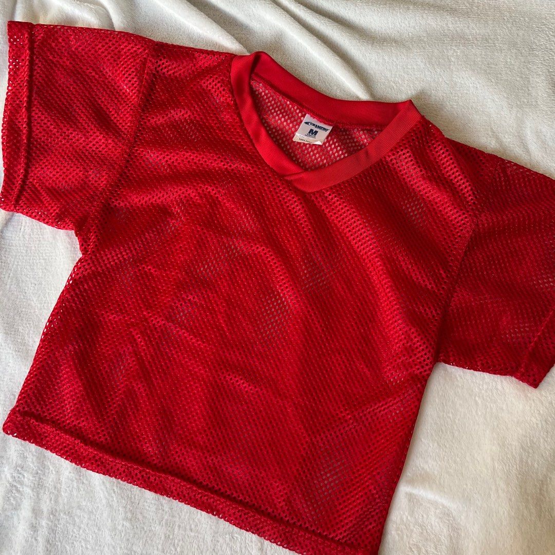 red mesh shirt (Category: Shirts) located in Dasmarinas. Submitted by caitswardrobe (Listing ID 1387355801, Image 2). Description: medium size, maganda rin for layering! used twice only.