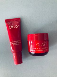 Two-piece set $120 includes regular mail Olay Peptide Expert Firming Light Moisturizing Cream Soft Cream Red Gold Face Cream S.I.G.N.A.L. Peptides Firming Essence Serum64197535669761110