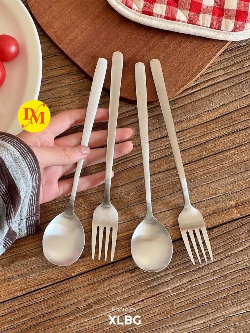 12pcs Korean Spoon and Fork Set (Category: Dinnerware & Cutlery) located in Manila. Submitted by tindahanniatelizcehl (Listing ID 1387634489, Image 1). Description: 6 PCS Korean Silver Spoon 6 PCS Korean Silver Fork #spoons.