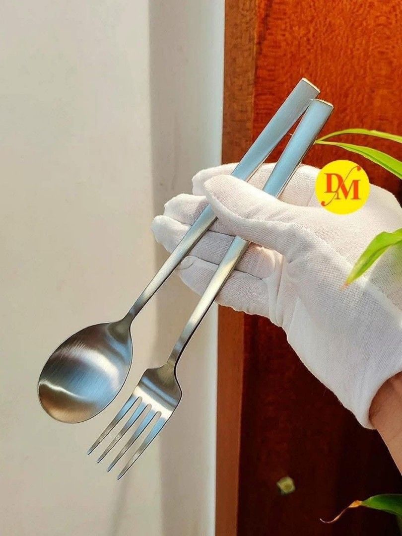 12pcs Korean Spoon and Fork Set (Category: Dinnerware & Cutlery) located in Manila. Submitted by tindahanniatelizcehl (Listing ID 1387634489, Image 3). Description: 6 PCS Korean Silver Spoon 6 PCS Korean Silver Fork #spoons.