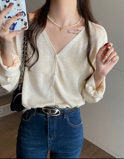 杏色針織上衣/外套64183791268609110