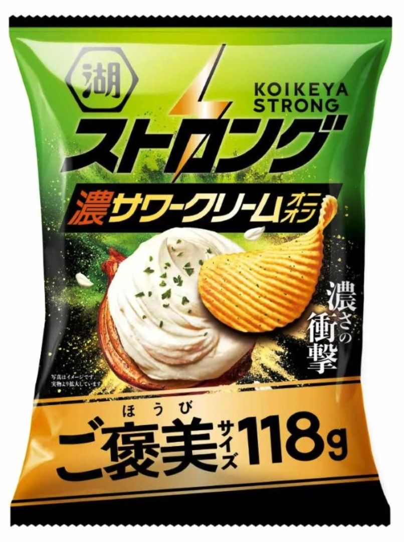 Held （分類：包裝食物&即食食物）位於 Hong Kong。 由 ycm-hk 提交（商品編號 1387671205，圖片 1）。簡介： 全新 最後 1包 日本製造 BBD 2025年8月底 日清集團 湖池屋 特濃 酸忌廉洋蔥味 波浪薯片 118g Nissin Koikeya Onion & Sour Cream Ruffled Potato Chips ご褒美サイズストロング 濃サワークリームオニオン 零食 snack 小食 如同時購買其他同價物品, 2件只需 $16 - 100% new 全新, 只有 1包 - 最佳食用日期 Best before: 2025年8月底 - 重量: 118g - 精選日本國產馬鈴薯, 新鮮洋蔥的濃香和酸奶油的酸味交織, 令人回味無窮 - 日本製造 - 官方網頁 https://www.koikeya-online.jp/shop/g/g16951-c - 日本相關銷售網頁 https://store.shopping.yahoo.co.jp/ok