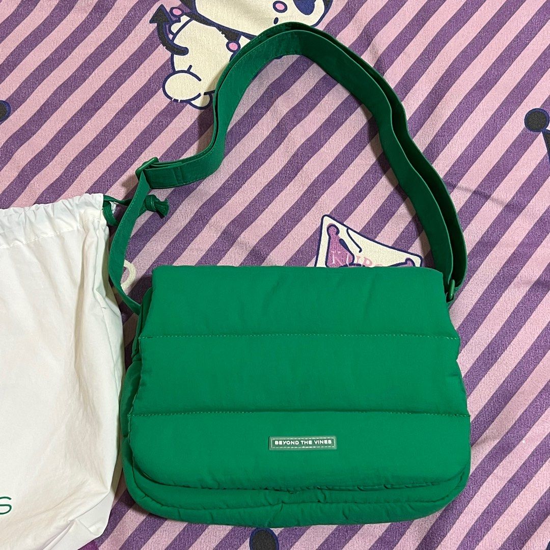 BEYOND THE VINES POOFY BAG (GREEN) (Category: Cross-body Bags) located in Manila. Submitted by jujulialia (Listing ID 1387699071, Image 2). Description: •used few times only (then just left stored in the cabinet) •bag is in very good condition •nylon dust bag is included.