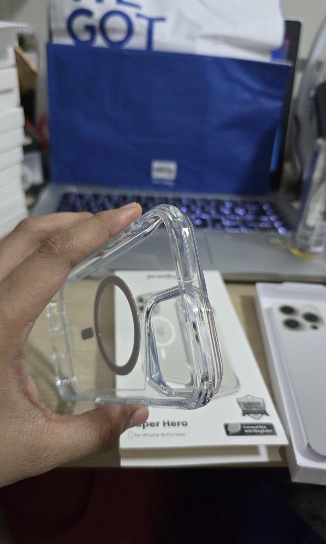 Brandnew Prodigee Super Hero Clear Case for iPhone 16 Pro Max (Category: Cases & Sleeves) located in Quezon City. Submitted by violet_08 (Listing ID 1387638978, Image 3). Description: For sale only Brandnew Prodigee Super Hero Case for iPhone 16 Pro Max Super Clear Magsafe compatible 100% authentic prodigee Unused Brandnew.
