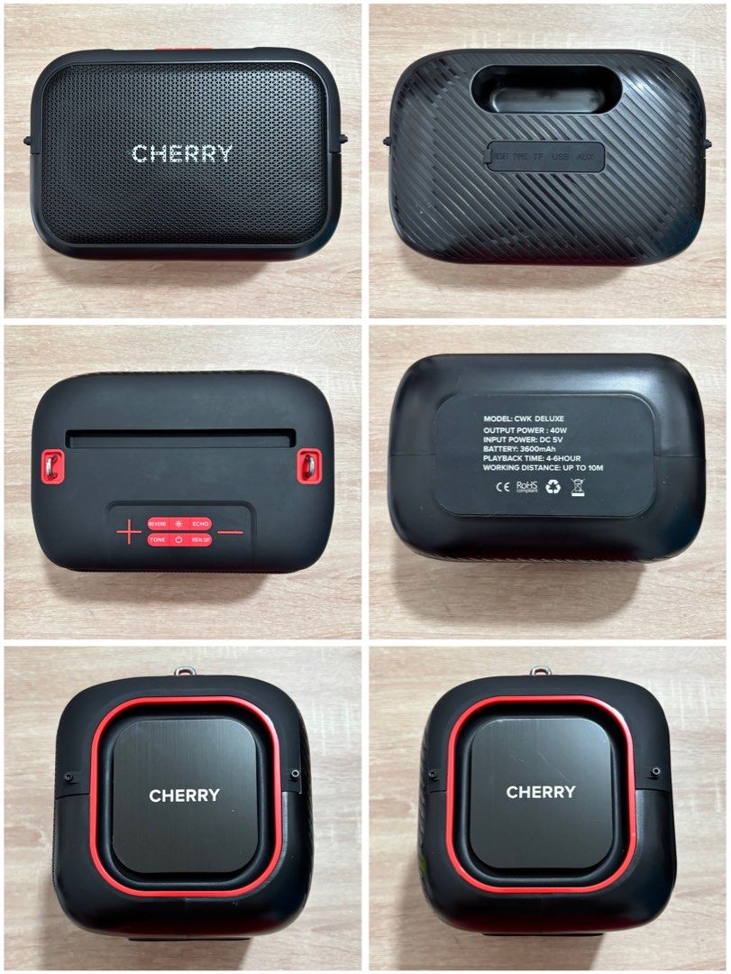 Cherry Wireless Karaoke Deluxe (Category: Soundbars, Speakers & Amplifiers) located in Silang. Submitted by onatebeah (Listing ID 1387725193, Image 3). Description: Authentic, good as new, and in excellent condition. It has minimal scratches from light use, but nothing that affects performance. Comes with the original box and complete accessories..