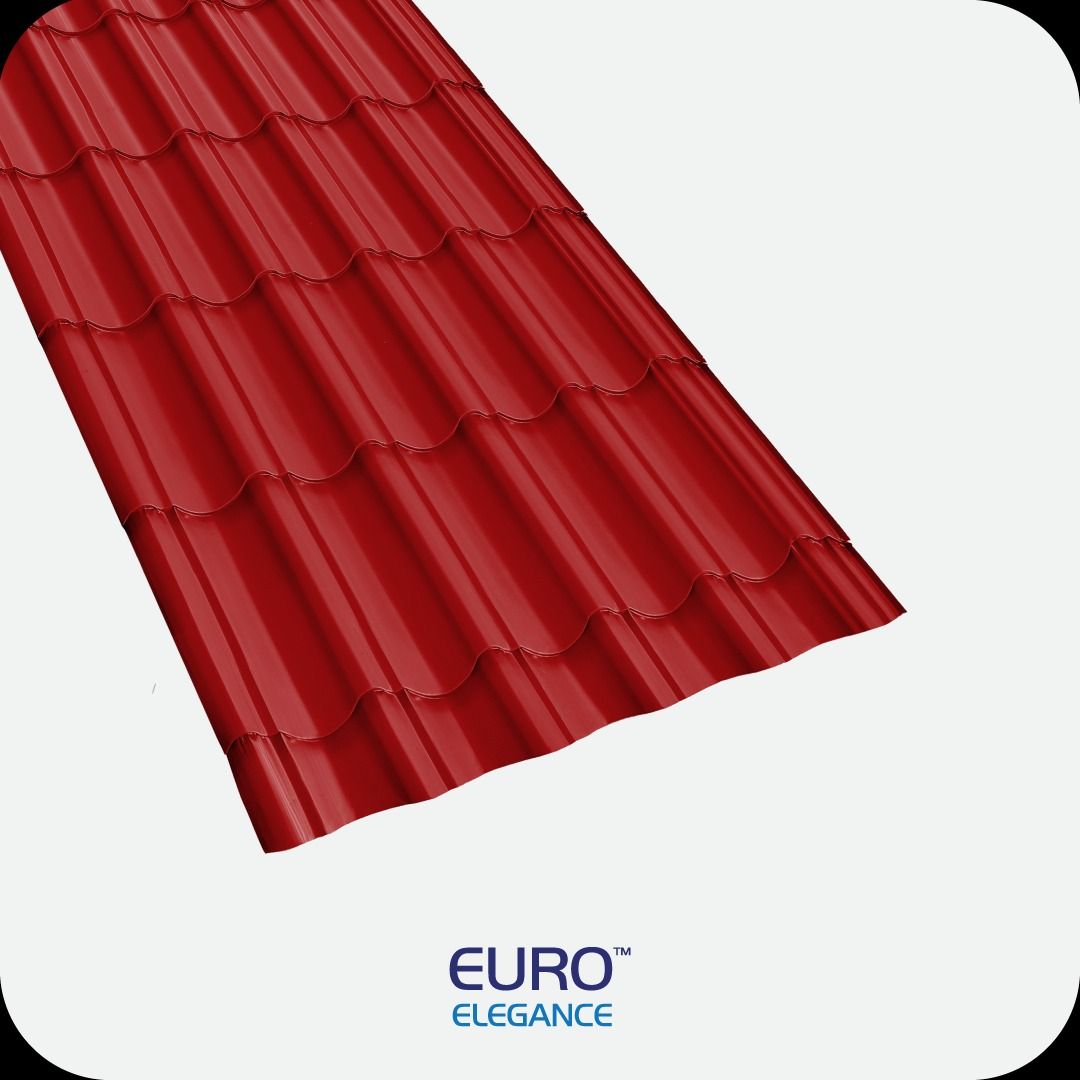 CLASSIC TILE ROOF - EURO ELEGANCE (Category: Construction & Building Materials) located in Quezon City. Submitted by metalinkcorp (Listing ID 1229878685, Image 1). Description: EURO ELEGANCE is designed with a double-lapped anti-leak feature that effectively prevents water seepage. Additionally, each roof panel comes from an oven-baked color-coated coil that ensures protection from rust. Key specifications: Depth of step in tile: 15mm Effective w