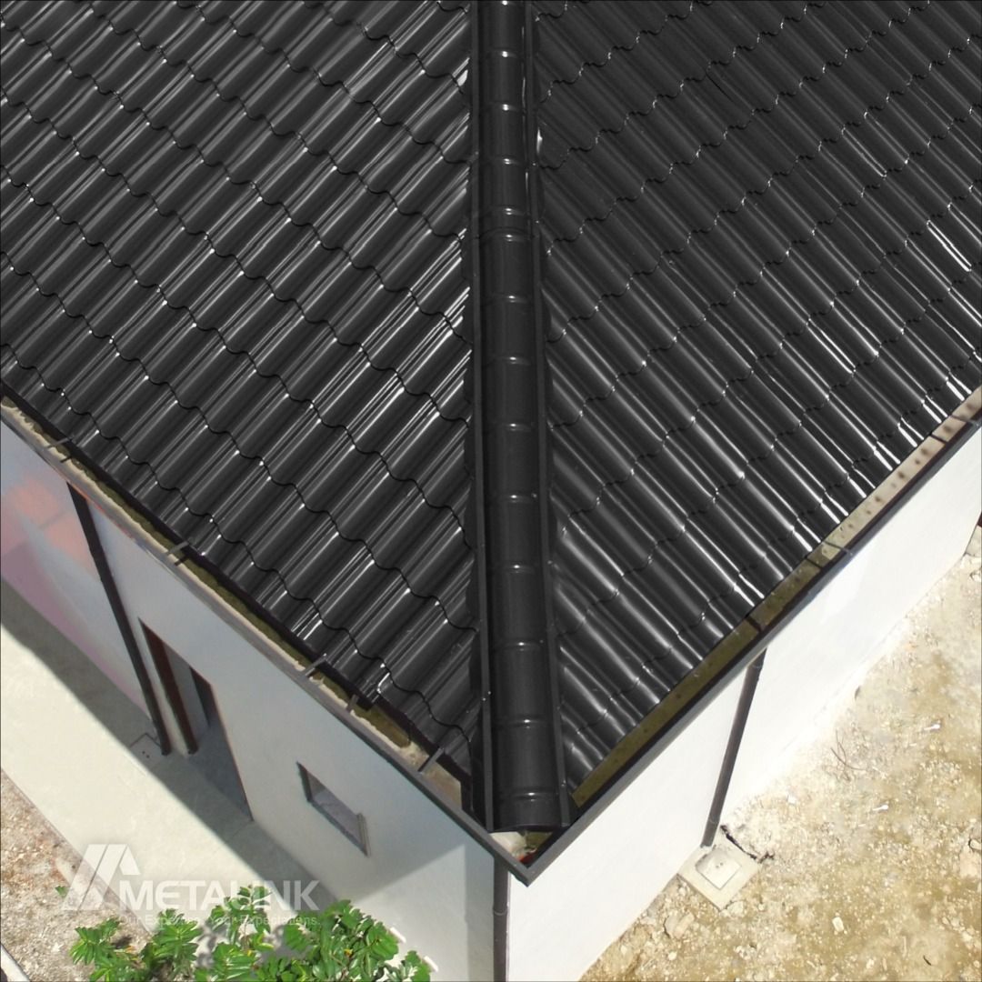 CLASSIC TILE ROOF - EURO ELEGANCE (Category: Construction & Building Materials) located in Quezon City. Submitted by metalinkcorp (Listing ID 1229878685, Image 3). Description: EURO ELEGANCE is designed with a double-lapped anti-leak feature that effectively prevents water seepage. Additionally, each roof panel comes from an oven-baked color-coated coil that ensures protection from rust. Key specifications: Depth of step in tile: 15mm Effective w