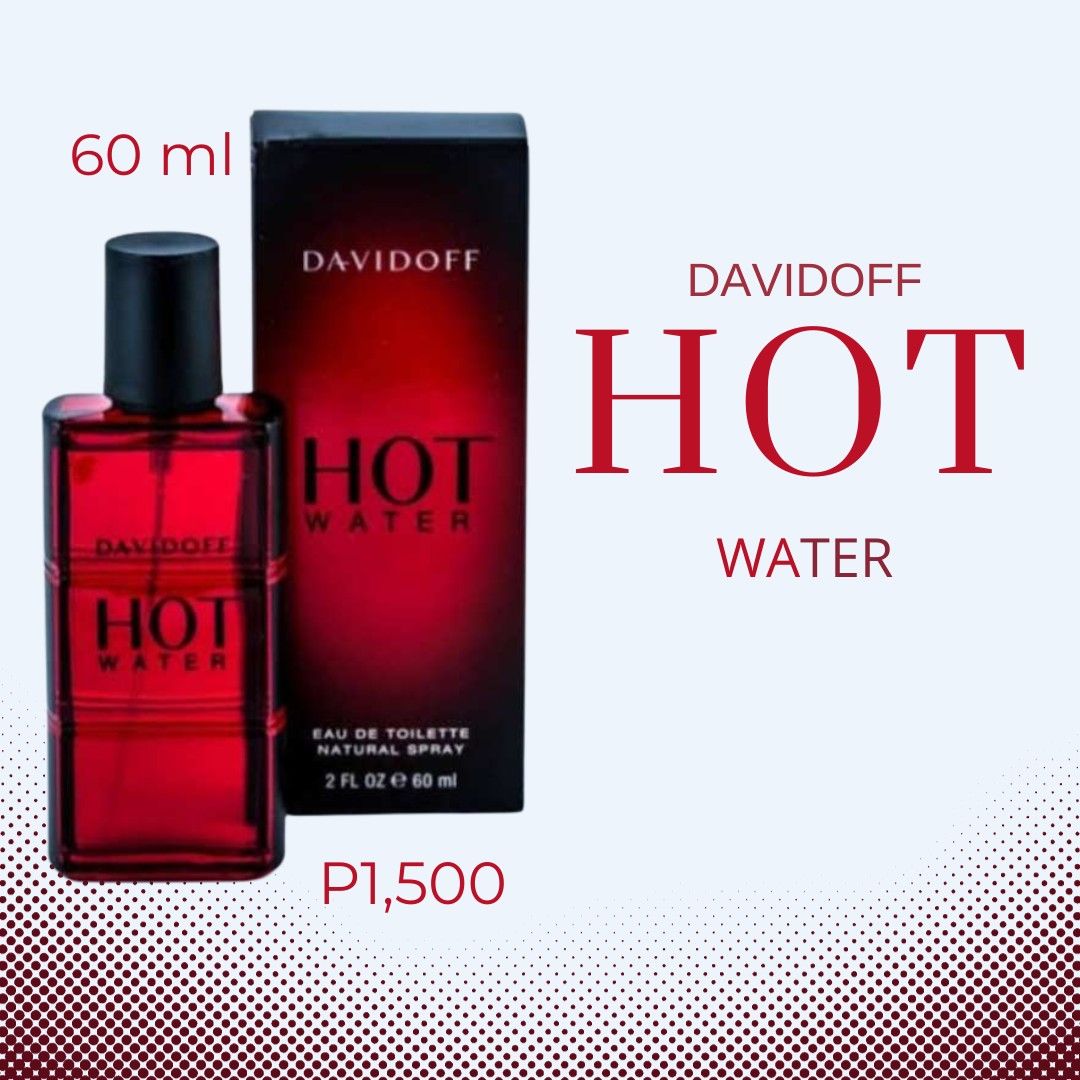 DAVID OFF HOT WATER PERFUME FOR MEN (Category: Fragrance & Deodorants) located in Kalibo. Submitted by brandedboxedph (Listing ID 1387597886, Image 1). Description: DAVID OFF HOT WATER FOR MEN PERDUME IMPORTED FROM CANADA David Off (60ml) Original from Canada ONHAND READY TO SHIP Sf - Shouldered by buyer courier: J&T Location: Kalibo Aklan.