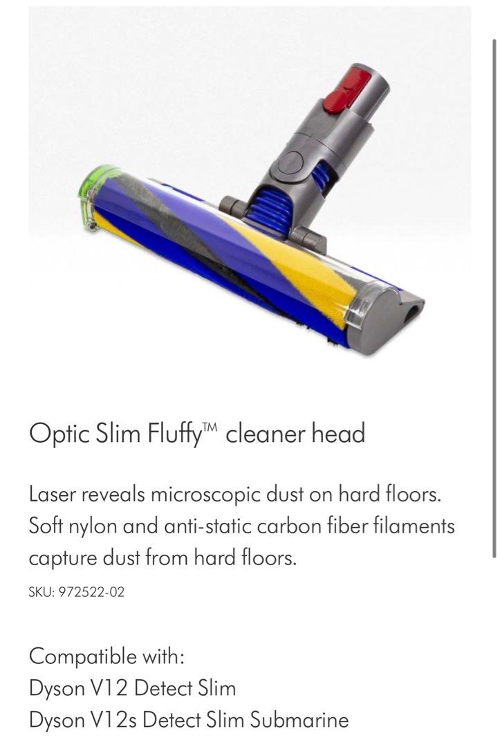 Dyson Optic Slim Fluffy Cleaner Head - Brand New, TV & Home