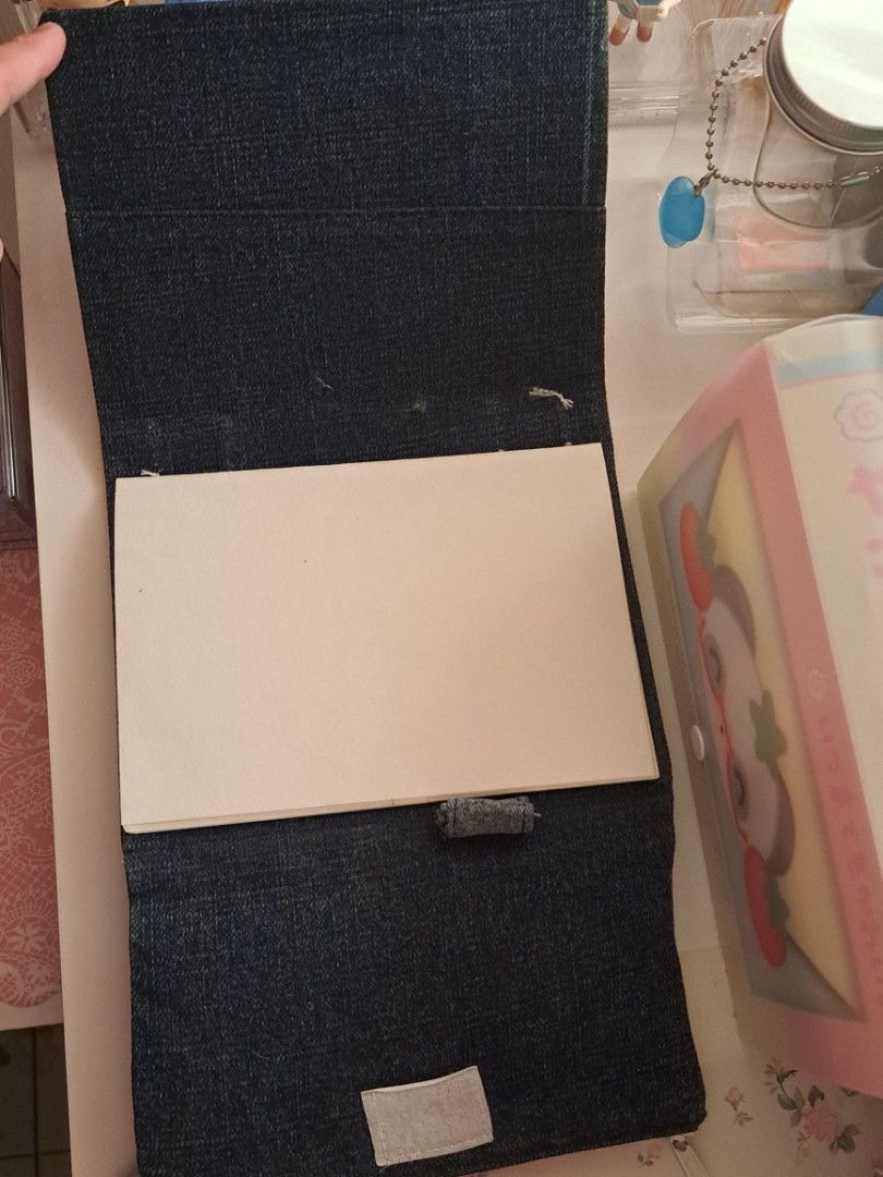Heisei Retro Denim Notebook (Category: Stationery & School Supplies) located in Las Pinas. Submitted by jaysooyah (Listing ID 1387725934, Image 2). Description: ♡ Denim notebook with attached pencil case^^ ♡ Denim cover has no flaws ♡ Most of the pages are already taken out but a few are still left ♡ can add more pages by sewing them to the spine (that's how the original pages were attached).