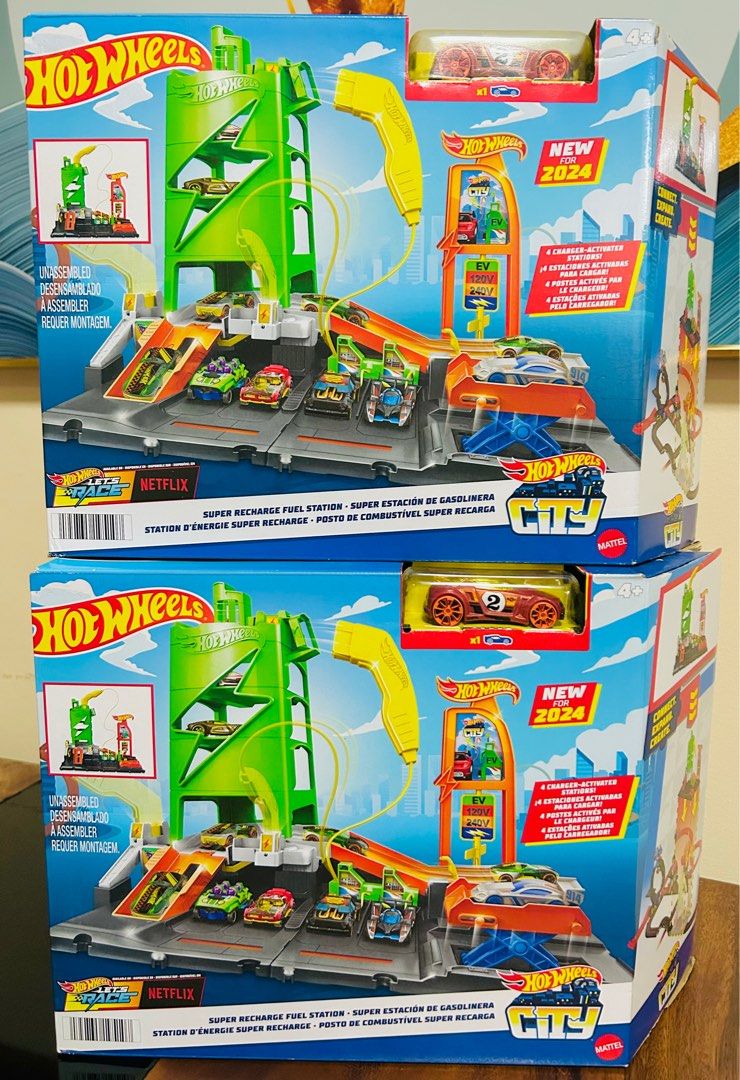 Hot Wheels City Super Recharge Fuel Station Playset; SRP: ₱2999.75 each (Category: Vehicle & Diecast Models) located in Paranaque City. Submitted by kids_league_ph (Listing ID 1387724368, Image 1). Description: ✔️Brand new ✔️Guaranteed Original ✔️Mint packaging ✔️Makes a perfect Christmas or birthday gift for kids and toy collectors (mint packaging) ✔️On hand/ ready to ship Features and details • Drive into the Hot Wheels City Super Recharge Fuel