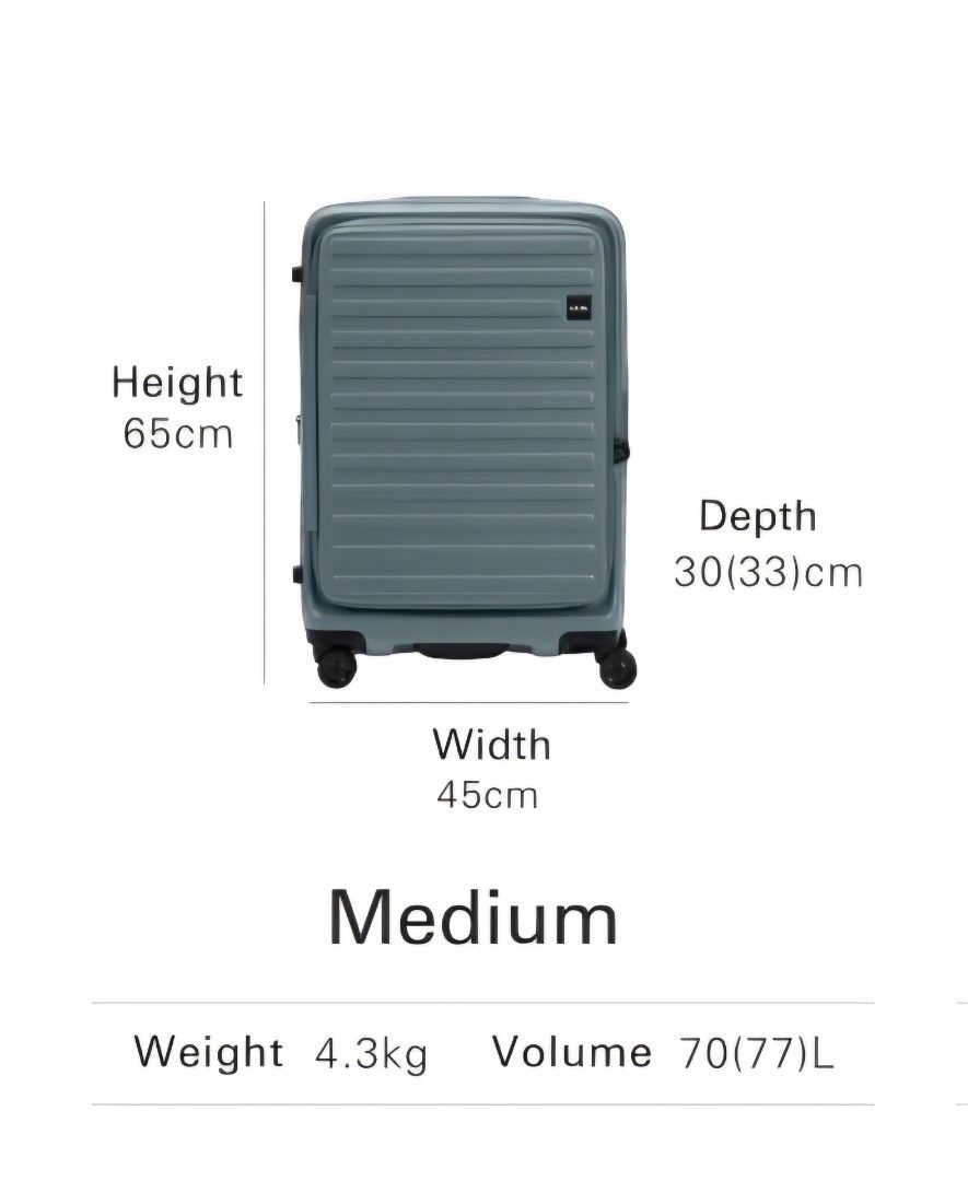 LOJEL Cubo Medium Luggage Warm Gray, Hobbies Toys, Travel