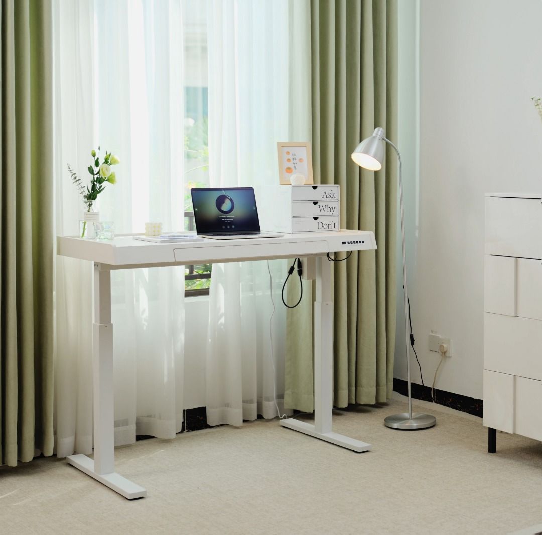 #newarrivals #NowAvailable Ergodynamic Sit Stand Desk with Drawer, Motorized Multi Height Adjustable, Computer Table, Computer Desk (Category: Tables & Sets) located in Makati City. Submitted by costuless_inc. (Listing ID 1312671681, Image 3). Description: Item Code: SSD12060DLX1M SALE PRICE: ₱14,999.00 Note: Price may change without prior notice. Ergodynamic Sit Stand Desk with Drawer ♡ Color: White ♡ Size: L120 x W60 x H73-120cm ♡ VERSATILE ♡ M