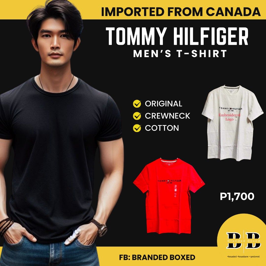 ORIGINAL TOMMY HILFIGER MENS TSHIRT (Category: Tshirts & Polo Shirts ) located in Kalibo. Submitted by brandedboxedph (Listing ID 1387695319, Image 3). Description: ✨ Authentic Tommy Hilfiger Mens T-Shirt – straight from Canada ✔ 100% Original, High-Quality Fabric ✔ Comfortable & breathable – perfect for daily wear ✔ Classic fit for men ✔ Available in sizes: S / M / L / ✔ Color: Red (black logo) Small ✔ Color: Red(white logo) Medium ✔ Color: whit