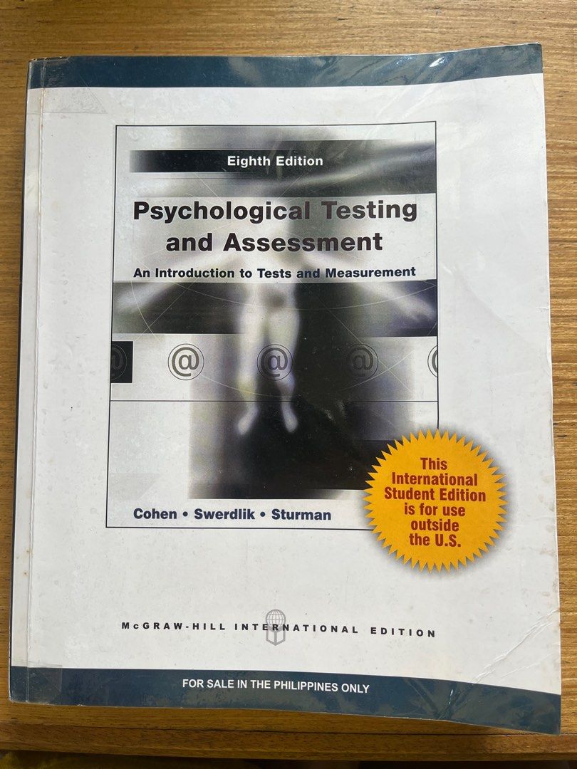 Psychological Testing and Assessment (Category: Textbooks) located in Valenzuela. Submitted by elkatrin (Listing ID 1387600451, Image 1). Description: *With cover *Has brown marks and highlights.